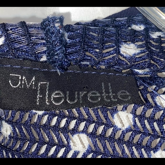 JM Flourette Women’s size large Blue w/White Polka Dots cardigan (C) - Picture 7 of 7